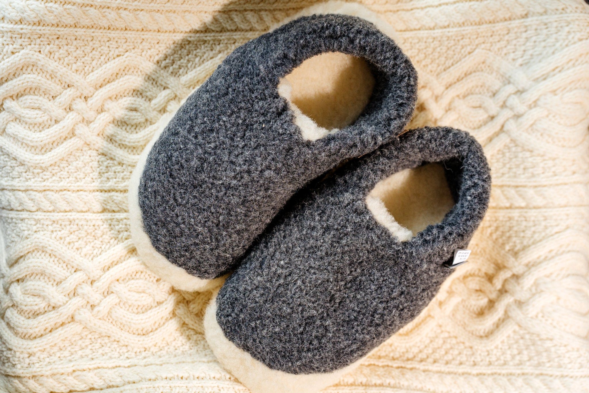 Wool slippers Graphite