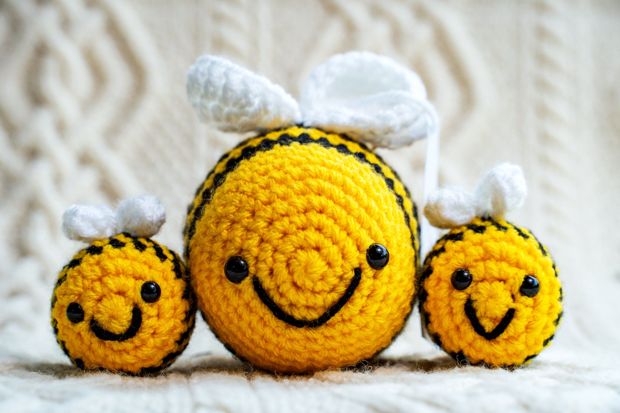 Hand crocheted Bumble Bee - Large