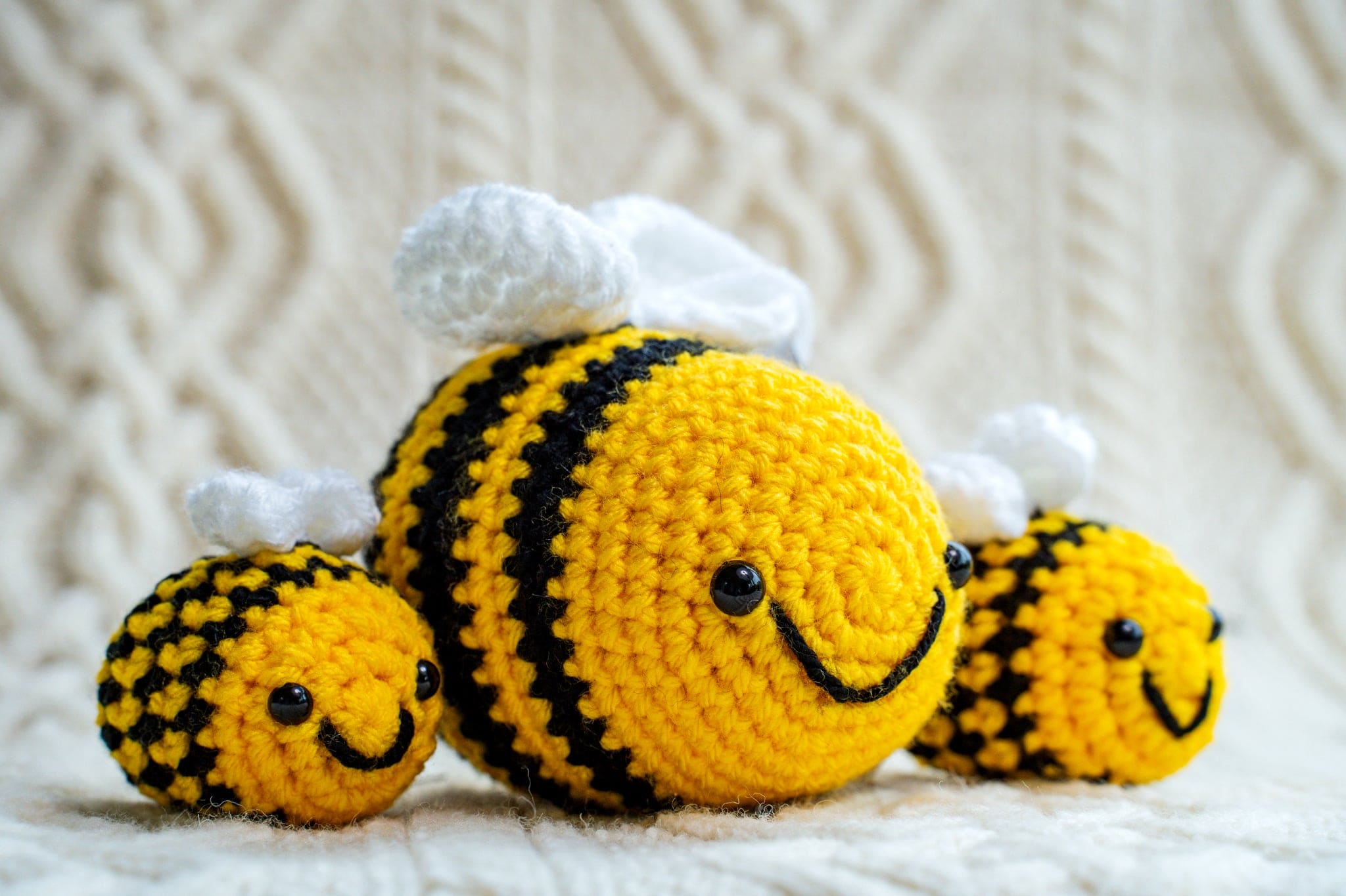 Hand crocheted Bumble Bee - Large