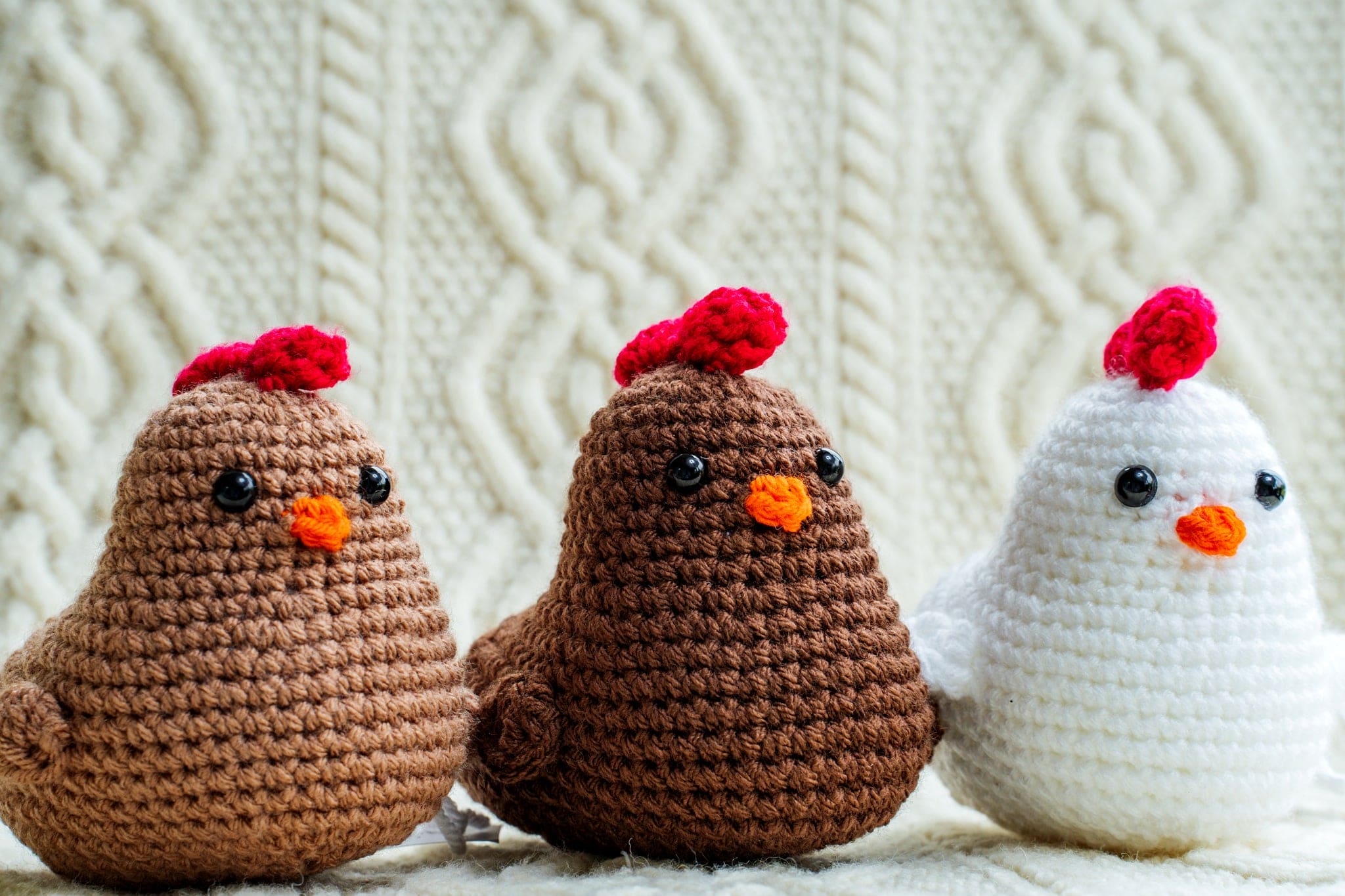 Hand crocheted Chicken - Light Brown