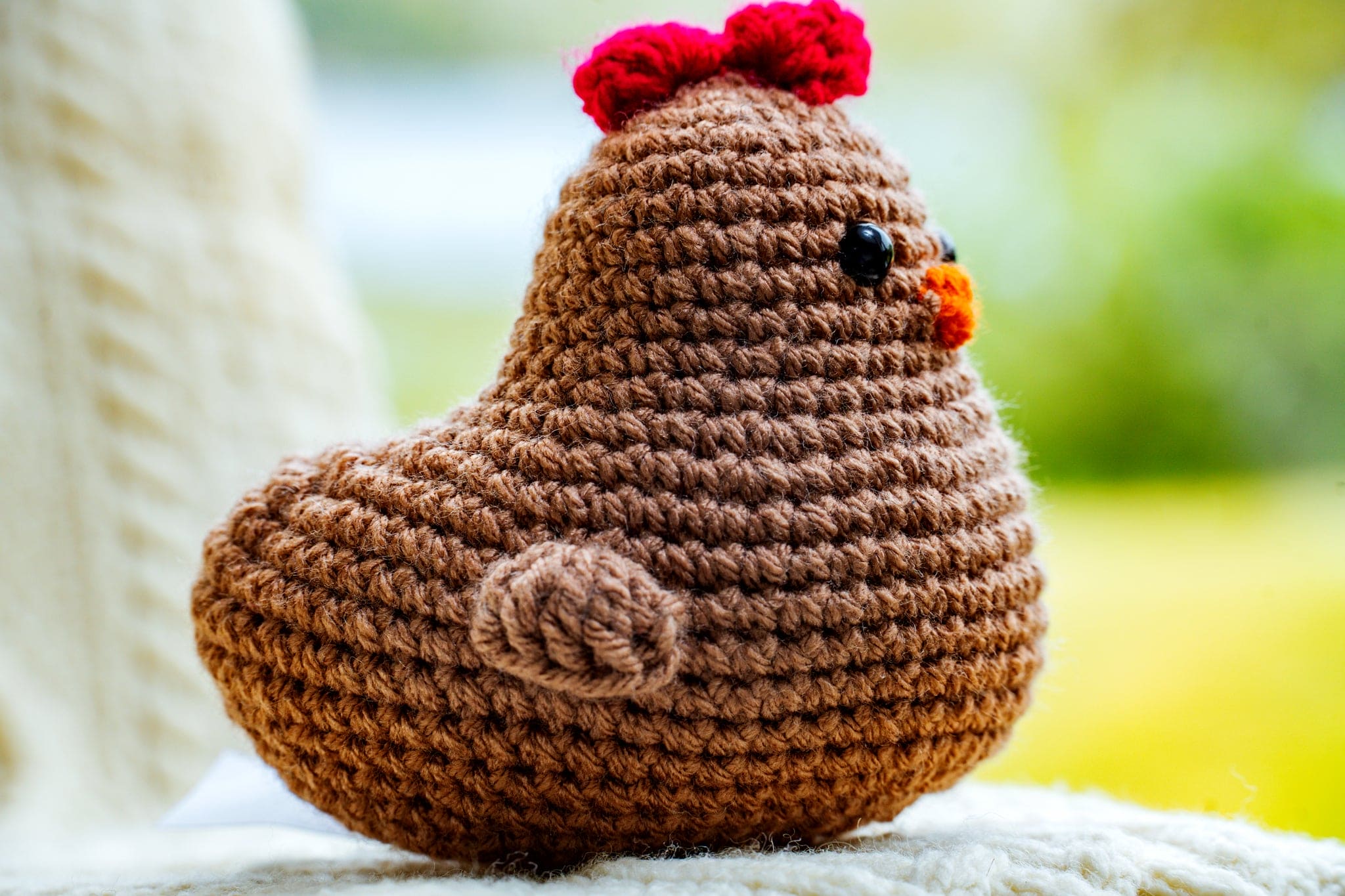 Hand crocheted Chicken - Light Brown