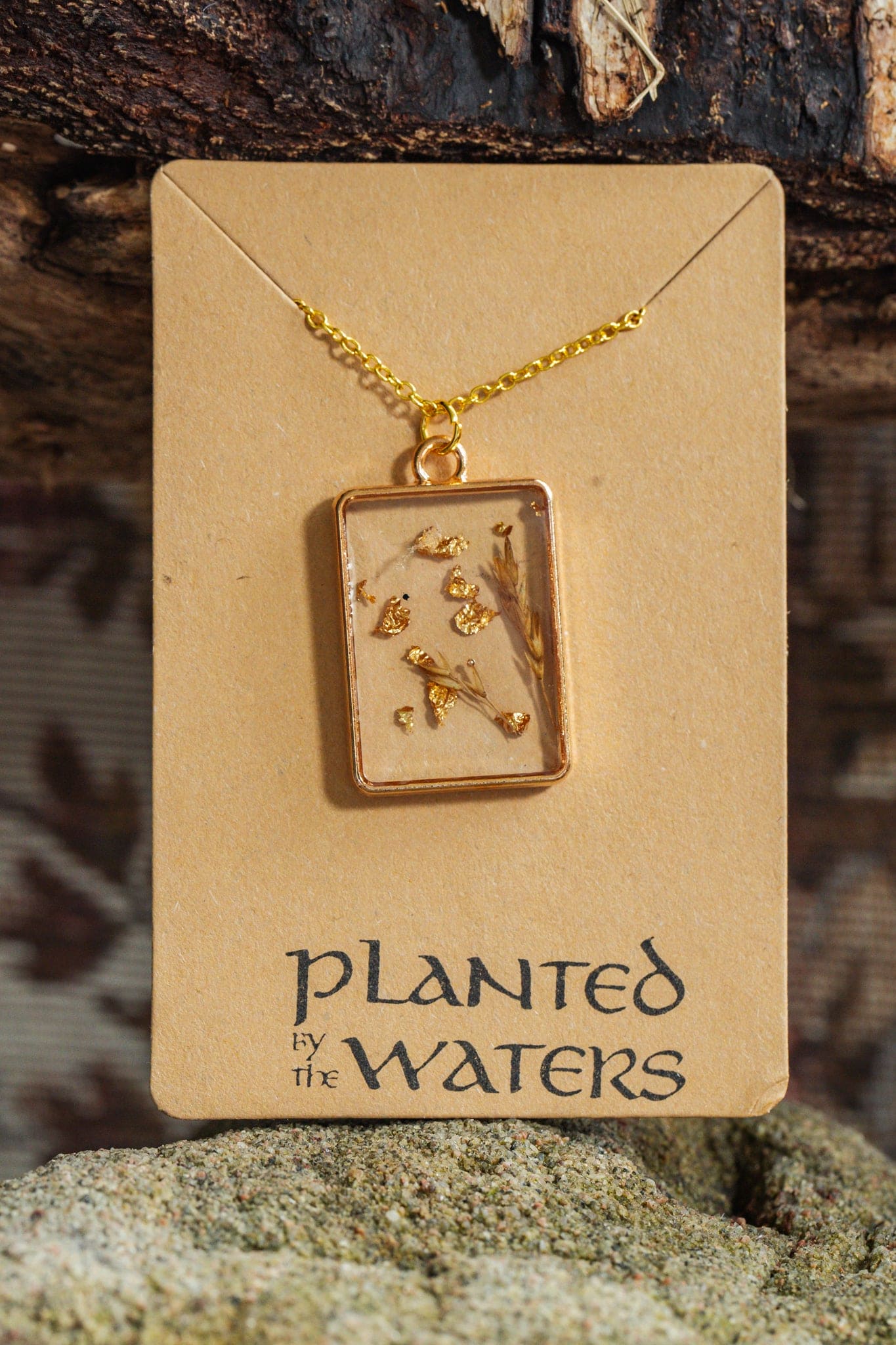 Planted By the Waters Necklace - Gold Grass