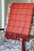 Wool Cashmere Throw - Paprika Windowpane